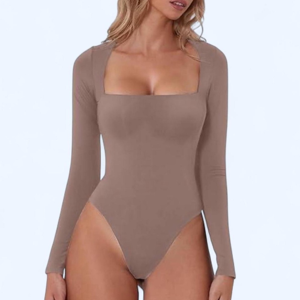 Woman’s Brown Long Sleeve Bodysuit